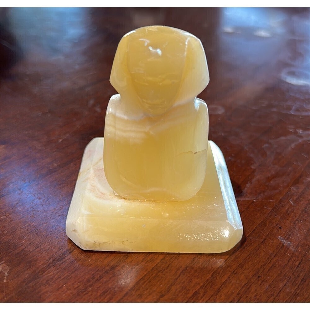 Egyptian Bust Alabaster - Made in Egypt Small Sculpture/ paperweight 3“x  2.5”